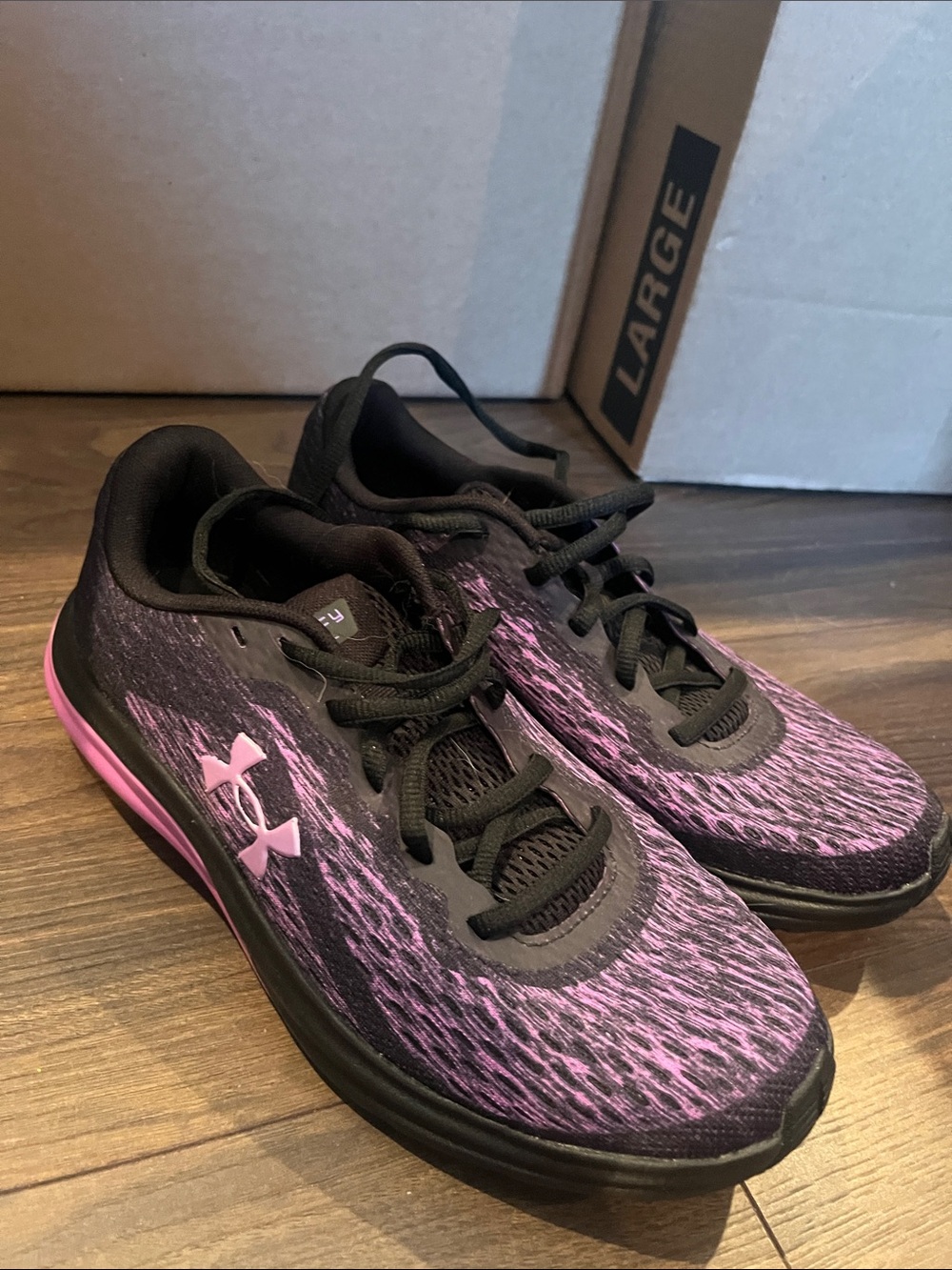 Under Armour Women's Black and Pink Training Sneakers